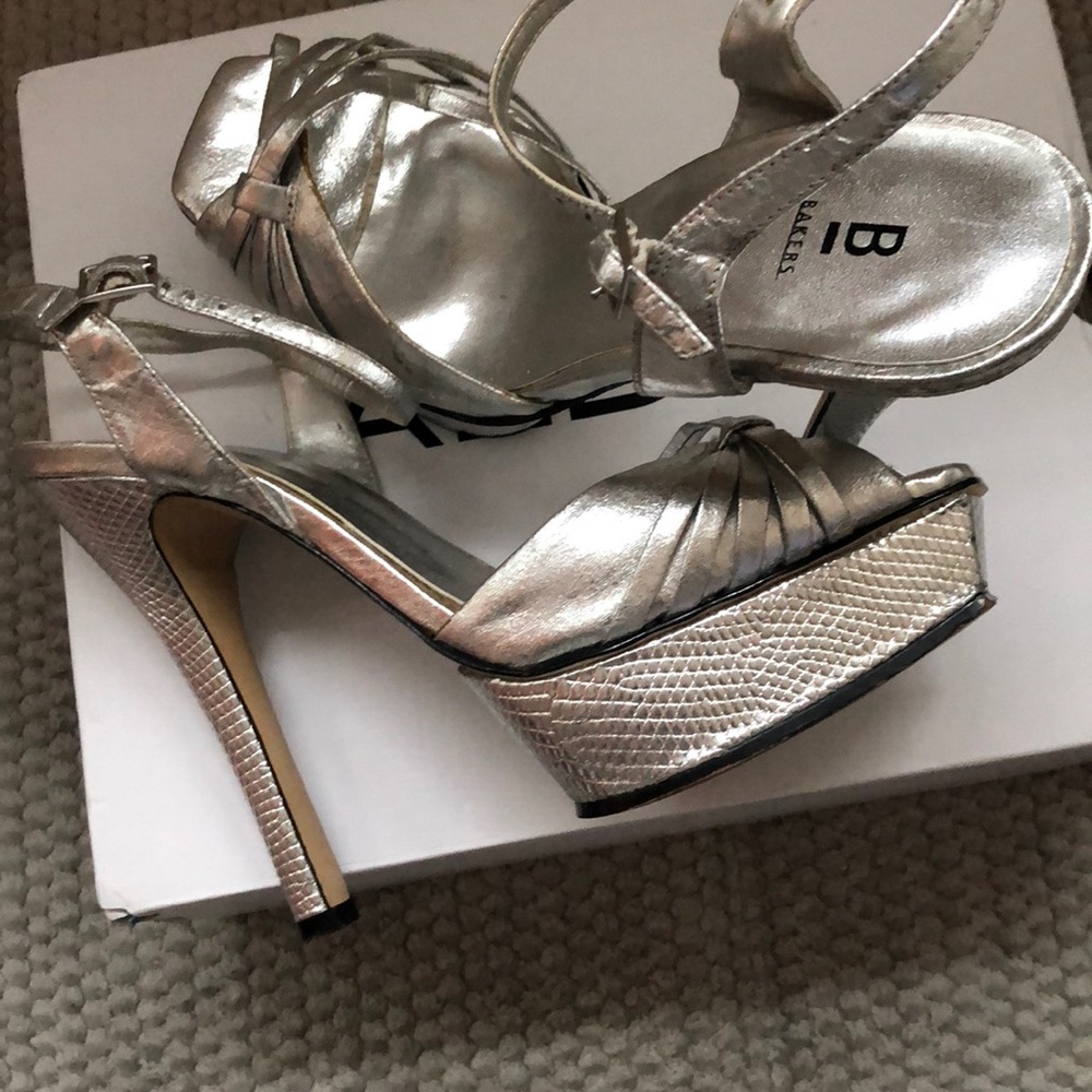 Metallic Silver Platform Sandal - image 5